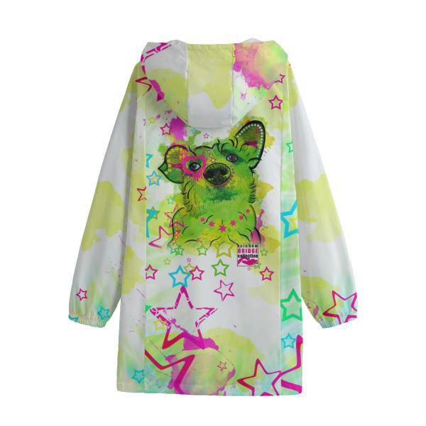 Leichte Regenjacke  Luna – Popart Hundemotiv, 100 % Polyester, Unisex, Mix, Mischling, Strassenhund